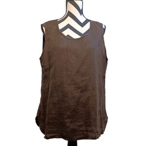 Flax Lagenlook 100% Linen Fairy Grunge Brown Minimalist Top